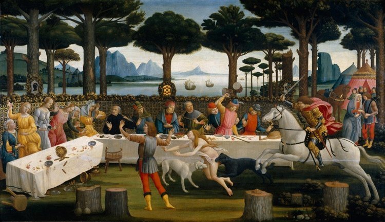 "La historia de Nastagio degli Onesti" de Sandro Botticelli – Museo Nacional del Prado